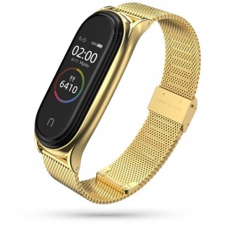 Geltono aukso spalvos apyrankė "Tech-Protect Milaneseband" laikrodžiui Xiaomi Mi Smart Band 7