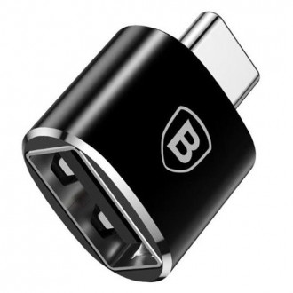 Adapteris Baseus Exquisite iš Type-C Male į USB juodas CATJQ-B01