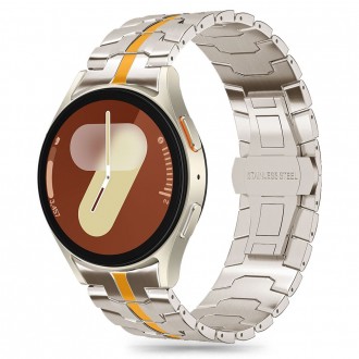 Titano/Oranžinės spalvos apyrankė "Tech-Protect Stainless Line" laikrodžiui Samsung Galaxy Watch 4 / 5 / 5 Pro / 6 / 7 / FE 