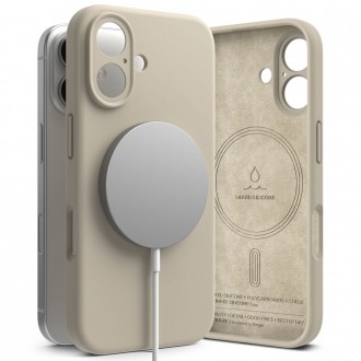 Akmens spalvos dėklas "Ringke Silicone Magnetic Magsafe" telefonui Apple iPhone 16