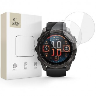 Ekrano apsauga "Tech-Protect Glass Fit+" (2-vnt.) laikrodžiui Garmin Fenix 8 (51 MM)