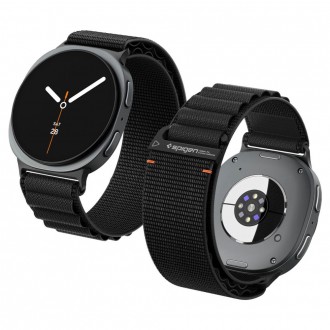 Juoda tekstilinė apyrankė "Spigen WBF1 Band" laikrodžiui Samsung Galaxy 8 / 9 / CLASSIC (40 / 44 / 46 MM)