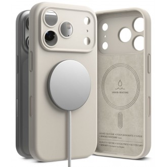 Silikoninis dėklas "Ringke Silicone Magnetic Magsafe" telefonui Apple iPhone 17 PRO / 18 PRO STONE