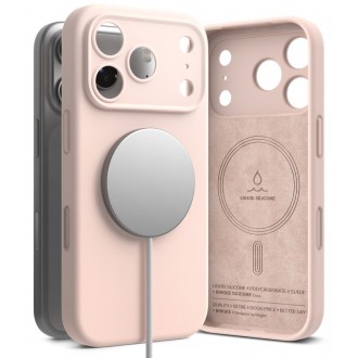 Silikoninis dėklas "Ringke Silicone Magnetic Magsafe" telefonui Apple iPhone 17 PRO / 18 PRO PINK SAND