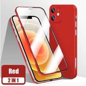 Itin plonas ir lengvas dviejų dalių dėklas "360 TPU" Apple iPhone 12 mini raudonas
