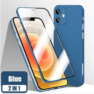 Itin plonas ir lengvas dviejų dalių dėklas "360 TPU" Apple iPhone 12 mini mėlynas