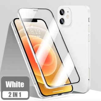 Itin plonas ir lengvas dviejų dalių dėklas "360 TPU" Apple iPhone 12 mini baltas