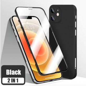Itin plonas ir lengvas dviejų dalių dėklas "360 TPU" Apple iPhone 12 Pro Max juodas
