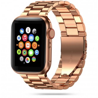 Rožinio aukso spalvos apyrankė Tech-Protect "Stainless" laikrodžiui Apple Watch 4 / 5 / 6 / 7 / 8 / 9 / SE / ULTRA 1 / 2 (42 / 44 / 45 / 49 MM)