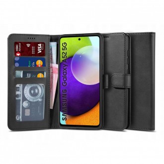Juodas atverčiamas dėklas "TECH-PROTECT WALLET 2" telefonui Samsung A52 / A52s