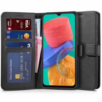 Juodas atverčiamas dėklas Tech-Protect "Wallet" telefonui Samsung Galaxy M33 5G