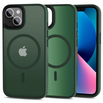 Žalias permatomas/matinis dėklas "Tech-Protect Magmat Magsafe" telefonui iPhone 13 Mini