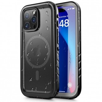 Juodas dviejų dalių dėklas "Tech-Protect Shellbox Magsafe IP68" telefonui iPhone 15 Pro Max
