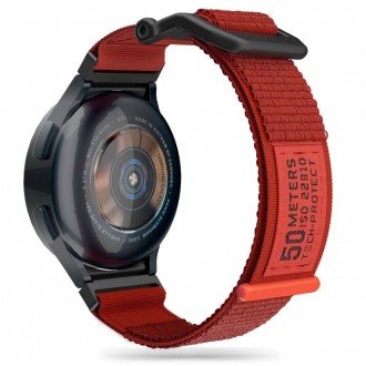 Tamsios oranžinės spalvos tekstilinis dirželis "Tech-Protect Scout" laikrodžiui Samsung Galaxy Watch 4 / 5 / 5 PRO / 6