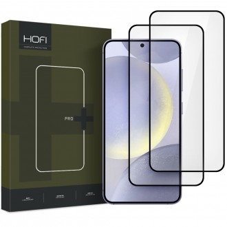 Apsauginis grūdintas stiklas juodais krašteliais Hofi Glass Pro+ (2vnt.) telefonui Samsung Galaxy S25 Plus