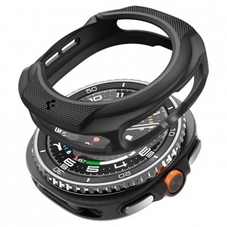 Juodas dėklas "Spigen Liquid Air" laikrodžiui Samsung Galaxy Watch 8 Classic (46 MM)