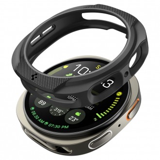 Juodas dėklas "Spigen Liquid Air" laikrodžiui Samsung Galaxy Watch 8 (44 MM)