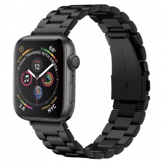 Juoda apyrankė Spigen "Modern Fit Band" laikrodžiui Apple Watch 4 / 5 / 6 / 7 / 8 / 9 / 10 / SE / ULTRA 1 / 2 (44 / 45 / 46 / 49 MM)