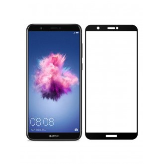 5D juodas apsauginis grūdintas stiklas Huawei P Smart telefonui "Full Glue"