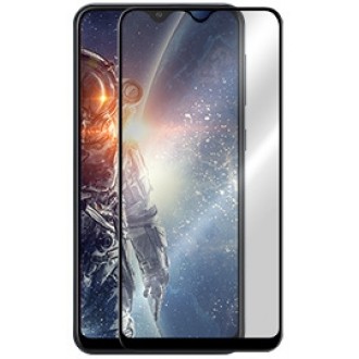 5D Juodas apsauginis grūdintas stiklas Samsung Galaxy A105 A10 telefonui "Full Glue"