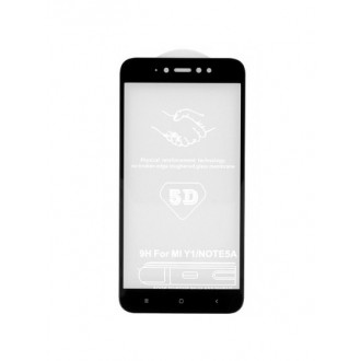 5D Lenktas juodas apsauginis grūdintas stiklas Xiaomi Redmi Note 5A telefonui "Full Glue"