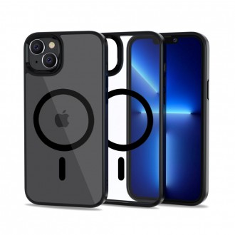 Skaidrus dėklas juodais krašteliais TECH-PROTECT MAGMAT MAGSAFE telefonui iPhone 14 Plus