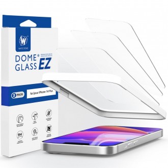 Auksčiausios kokybės apsauginis stiklas su montavymo rėmeliu "WHITESTONE EZ GLASS" telefonui iPhone 14 Plus ( X 3 vnt)