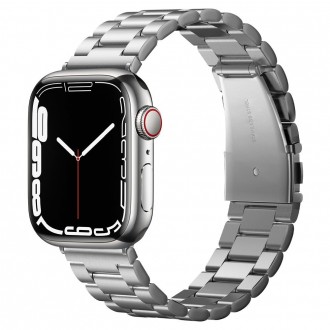 Sidabro spalvos apyrankė Spigen "Modern Fit Band" laikrodžiui Apple Watch 4 / 5 / 6 / 7 / 8 / 9 / SE / ULTRA 1 / 2 (42 / 44 / 45 / 49 MM)