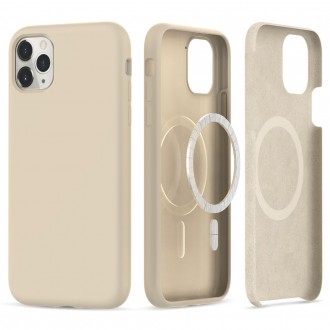 Smėlio spalvos dėklas "Tech-Protect Silicone Magsafe" telefonui iPhone 11 Pro