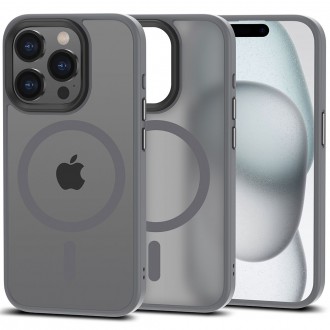 Pilkas permatomas/matinis dėklas "Tech-Protect Magmat Magsafe" telefonui iPhone 15 Pro Max