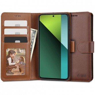 Rudas atverčiamas dėklas "Tech-Protect Wallet" telefonui Xiaomi Redmi Note 13 Pro 5G / Poco X6 5G