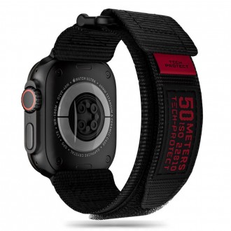 Juodos spalvos tekstilinis dirželis "Tech-Protect Scout Pro" laikrodžiui Apple Watch 4 / 5 / 6 / 7 / 8 / 9 / SE / Ultra 1 / 2 (42 / 44 / 45 / 49 MM)