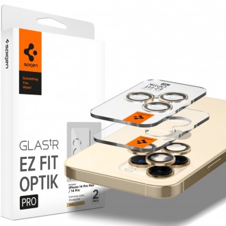 Auksinės spalvos kameros apsauga "Spigen Optik.Tr Ez Fit Camera Protector" (2vnt.) telefonui iPhone 14 Pro / 14 Pro Max