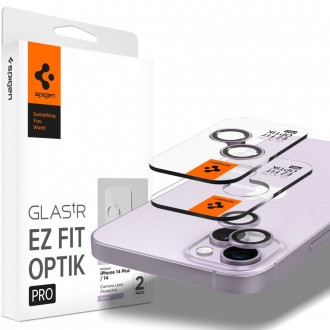Purpurinės spalvos kameros apsauga "Spigen Optik.Tr Ez Fit Camera Protector" (2vnt.) telefonui iPhone 14 / 14 Plus