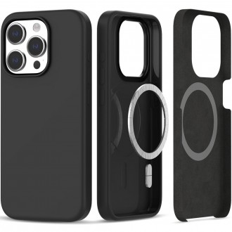 Juodas dėklas "Tech-Protect Silicone Magsafe" telefonui iPhone 15 Pro Max