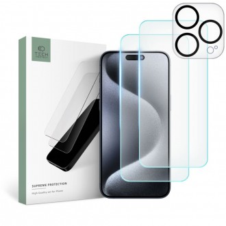 Apsauginių stikliukų rinkinys "Tech-Protect Supreme Set" telefonui iPhone 15 Pro Max