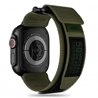Chaki spalvos tekstilinis dirželis "Tech-Protect Scout Pro" laikrodžiui Apple Watch 4 / 5 / 6 / 7 / 8 / SE / ULTRA (42 / 44 / 45 / 49 MM)