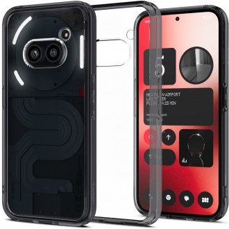 Itin tvirtas skaidrus dėklas pilkais kraštais "Spigen Ultra Hybrid" telefonui Nothing Phone 2A
