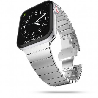 Vyriška sidabro spalvos apyrankė Tech-Protect "Linkband" laikrodžiui Apple Watch 4 / 5 / 6 / 7 / 8 / 9 / SE / ULTRA 1 / 2 (42 / 44 / 45 / 49 MM)