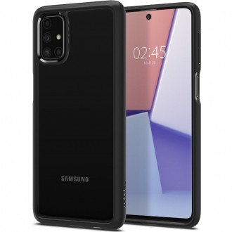 Juodas dėklas Samsung Galaxy M31 telefonui "Spigen Ultra Hybrid"
