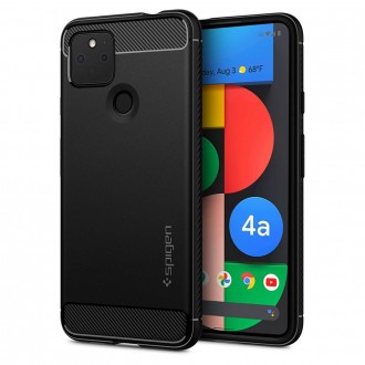 JUODAS, MATINIS DĖKLIUKAS "SPIGEN RUGGED ARMOR" GOOGLE PIXEL 4A 5G 