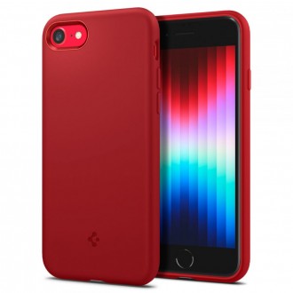 Raudonas minimalistinio dizaino dėklas "Spigen Silicone Fit" telefonui iPhone 7 / 8 / SE 2020 / 2022