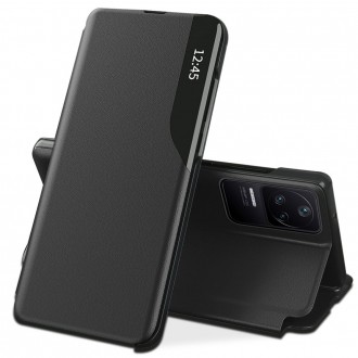 Juodas atverčiamas dėklas "Tech-Protect Smart View" telefonui Xiaomi Poco F4 5G