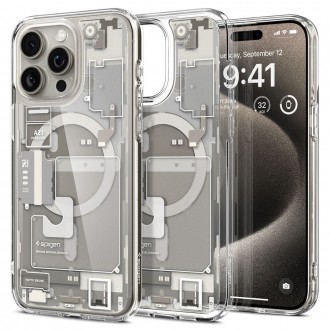 Išskirtinio dizaino dėklas "Spigen Ultra Hybrid Mag Magsafe Zero One" telefonui iPhone 15 Pro Max