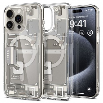 Išskirtinio dizaino dėklas "Spigen Ultra Hybrid Mag Magsafe Zero One" telefonui iPhone 15 Pro