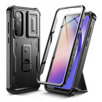 Juodas dviejų dalių dėklas "Tech-Protect Kevlar Cam+" skirtas Samsung Galaxy A55 5G
