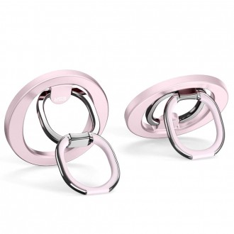Rožinis universalus metalinis žiedas "ESR Halolock Magsafe Phone Ring Stand" 