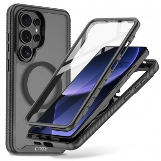 Matinis tvirtas dėklas juodais kraštais "Tech-Protect Defense Magsafe" telefonui Samsung Galaxy S26 Ultra