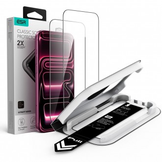 Apsauginis stikliukas juodais kraštais ESR ULTRAFIT CLASSIC TEMPERED GLASS 2-PACK (2-vnt.) telefonui Apple IPhone 17 PRO MAX / 18 PRO MAX