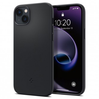 Juodas minimalistinio dizaino dėklas "Spigen Silicone Fit Mag Magsafe" telefonui iPhone 14 Plus